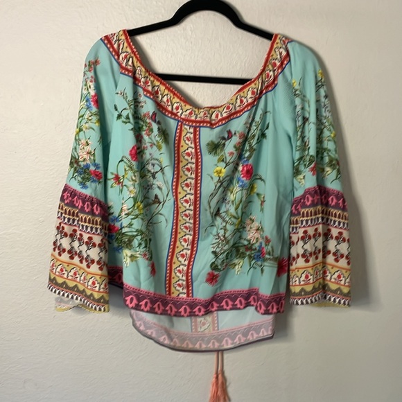 Umgee Boho Off Shoulder Floral Size M - Picture 2 of 5